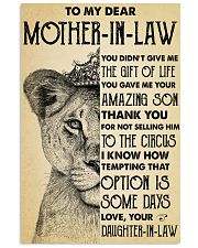 To My MIL Thanks For Not Selling Him To The Circus 11x17 Poster front
