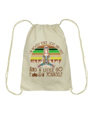 Yoga I'm Mostly Peace Love And Light Drawstring Bag tile