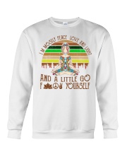 Yoga I'm Mostly Peace Love And Light Crewneck Sweatshirt tile