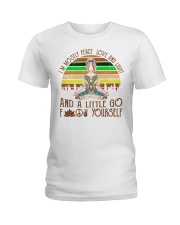Yoga I'm Mostly Peace Love And Light Ladies T-Shirt front