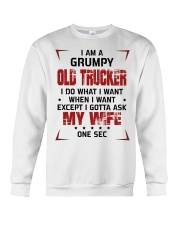 I Am A Grumpy Old Trucker Wife To Husband Crewneck Sweatshirt tile