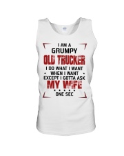 I Am A Grumpy Old Trucker Wife To Husband Unisex Tank tile