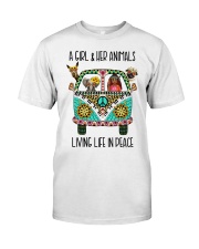 A Girl And Her Animals Living Life In Peace Classic T-Shirt front