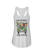 A Girl And Her Animals Living Life In Peace Ladies Flowy Tank tile