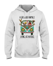 A Girl And Her Animals Living Life In Peace Hooded Sweatshirt tile