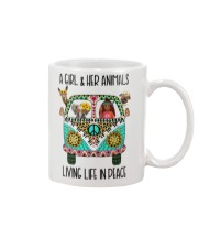 A Girl And Her Animals Living Life In Peace Mug tile