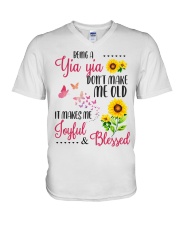 BEING A yia yia V-Neck T-Shirt thumbnail