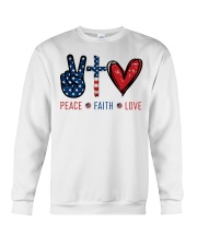 Peace Faith Love American Flag Crewneck Sweatshirt tile
