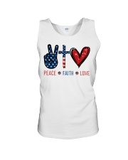 Peace Faith Love American Flag Unisex Tank tile