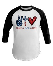 Peace Faith Love American Flag Baseball Tee tile