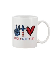 Peace Faith Love American Flag Mug tile