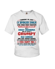 I'm Spoiled Grandson Of A Crazy Grandma Youth T-Shirt front
