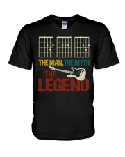 Guitar Dad The Man The Myth The Legend - For Dad V-Neck T-Shirt tile