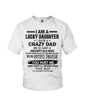 Lucky Daughter Have A CrazyDad Also Grumpy Old Man Youth T-Shirt tile