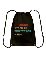 Husband Stepdad Protector Hero Drawstring Bag thumbnail