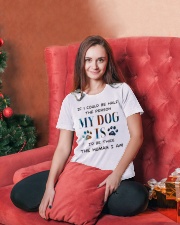 If I could be half the person my dog Ladies T-Shirt lifestyle-holiday-womenscrewneck-front-2