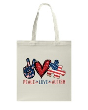 Peace Love Autism Tote Bag tile