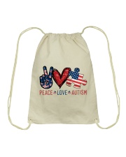 Peace Love Autism Drawstring Bag tile