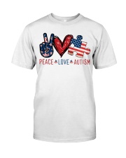Peace Love Autism Classic T-Shirt front