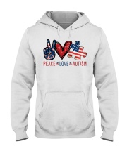 Peace Love Autism Hooded Sweatshirt tile