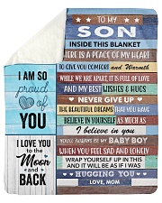 Inside Blanket A Piece Of My Heart Mom To Son Sherpa Fleece Blanket tile