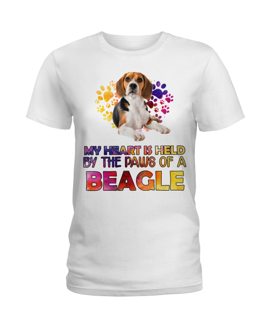 My Heart Is Held By The Paws Of A Beagle Ladies T-Shirt