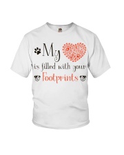 My heart is filled with your footprints Youth T-Shirt thumbnail