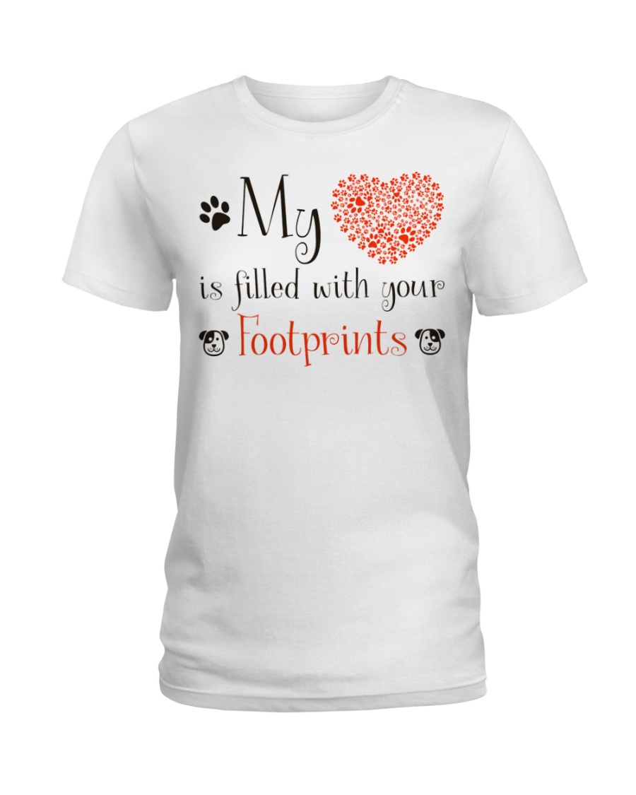 My heart is filled with your footprints Ladies T-Shirt