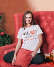 My heart is filled with your footprints Ladies T-Shirt lifestyle-holiday-womenscrewneck-front-2