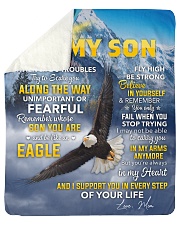 I Support U In Every Step Eagle Mom To Son Sherpa Fleece Blanket tile