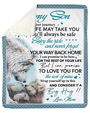 Whenever Your Journey In Life May Take U Mom Son Sherpa Fleece Blanket tile