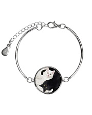yin yang Cats Black and White Metallic Circle Bracelet thumbnail