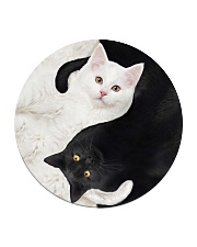 yin yang Cats Black and White Circle Coaster thumbnail