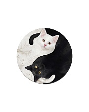 yin yang Cats Black and White Circle Magnet thumbnail