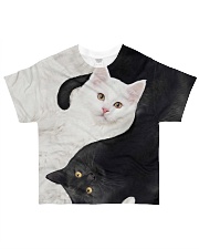 yin yang Cats Black and White All-over T-Shirt thumbnail