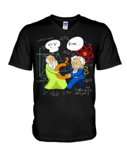Science Pythagoras And Einstein V-Neck T-Shirt tile