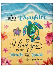 I Love U To Beach And Back Turtle Mom To Daughter Fleece Blanket - 50" x 60" front