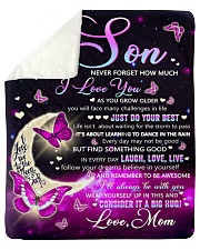 Never Forget How Much I LoveU Butterfly Mom To Son Sherpa Fleece Blanket tile