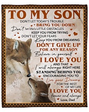 Don't Let Today's Trouble Wolf Dad To Son Fleece Blanket - 50" x 60" front