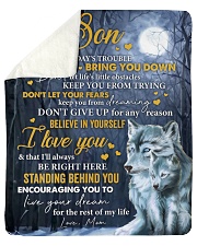 Don't Let Today's Trouble Wolf Mom To Son Sherpa Fleece Blanket tile