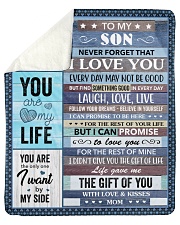 Never Forget That I Love U Mom To Son Sherpa Fleece Blanket tile