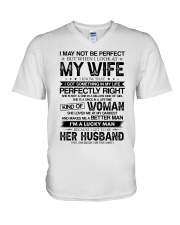 I'm A Lucky Man Because I Get To Be Her Husband V-Neck T-Shirt tile