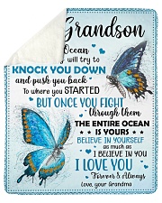 Life Is Like The Ocean-Butterfly Grandma Grandson Sherpa Fleece Blanket - 50" x 60" thumbnail