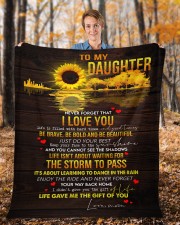 Never Forget That I Love You Mom To Daughter Fleece Blanket - 50" x 60" aos-coral-fleece-blanket-50x60-lifestyle-front-01b