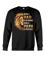 Lion Being A Dad Is An Honor A Papa Is Priceless Crewneck Sweatshirt tile