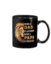 Lion Being A Dad Is An Honor A Papa Is Priceless Mug tile