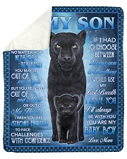 Never Feel That U Are Alone Panther Mom To Son Sherpa Fleece Blanket tile