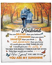 You Are Braver Than You Believe - Wife To Husband Fleece Blanket - 50" x 60" front
