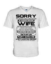 My Heart Only Beats For Wife Was Born In January V-Neck T-Shirt thumbnail