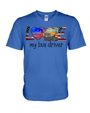 LOVE my bus driver V-Neck T-Shirt tile